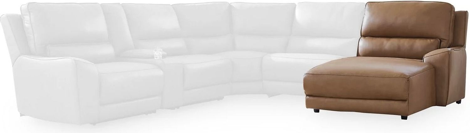 Spear Hill 3-Piece RAF Power Reclining Sectional with Chaise In Caramel NCU62606S4