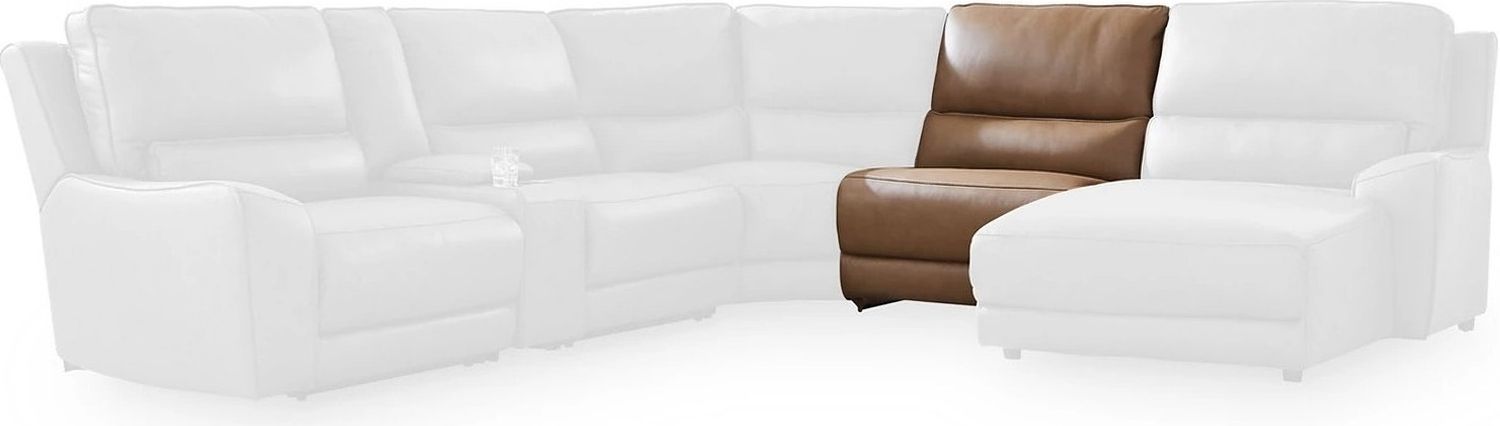 Spear Hill 6-Piece RAF Power Reclining Sectional with Chaise In Caramel NCU62606S6