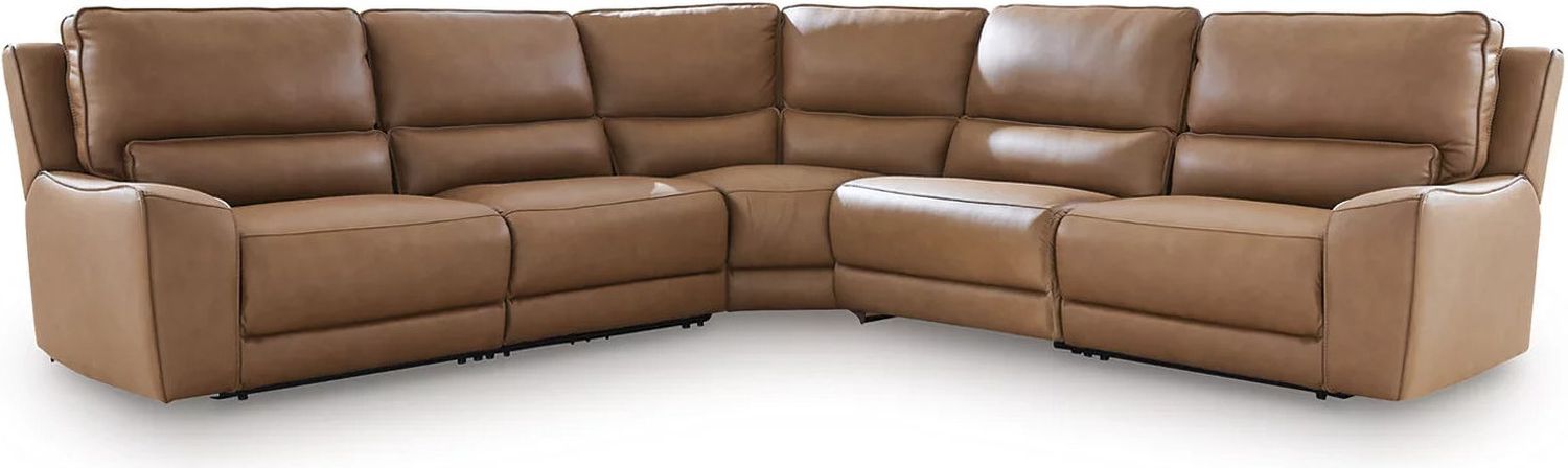 Spear Hill 5-Piece Power Reclining Sectional In Caramel NCU62606S8