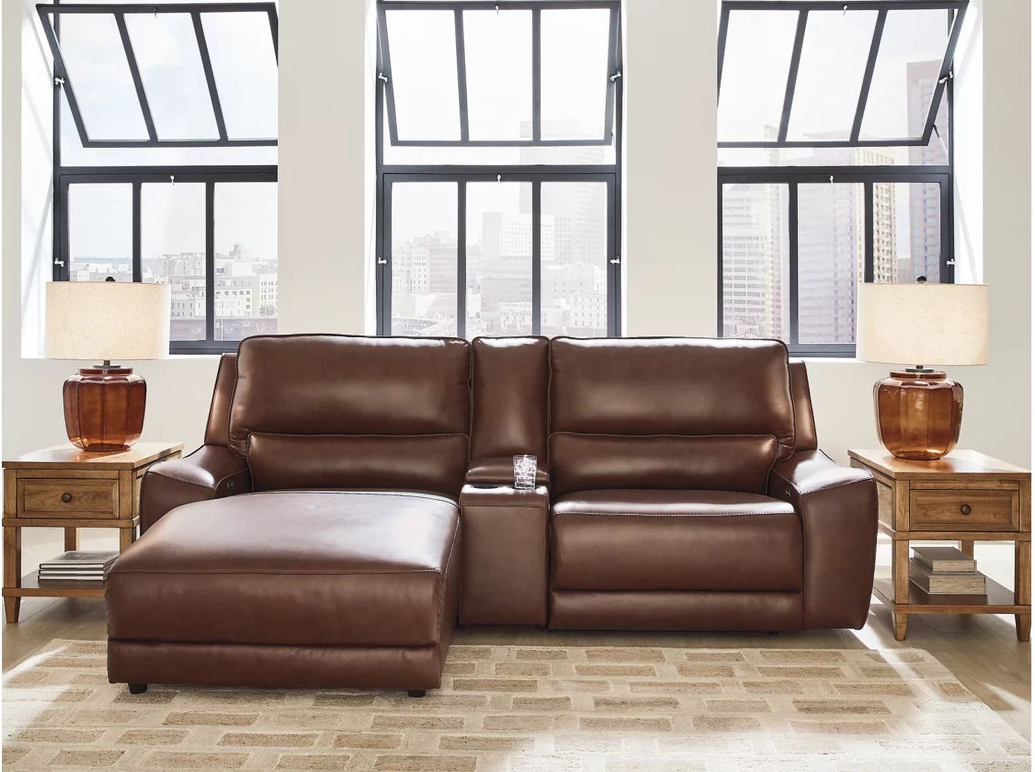 Spear Hill 3-Piece Power Reclining Sectional with LAF Chaise In Canyon NCU62607S17