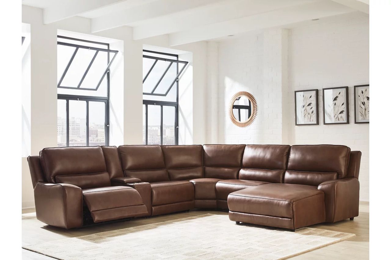Spear Hill 6-Piece Power Reclining Sectional with RAF Chaise In Canyon NCU62607S6