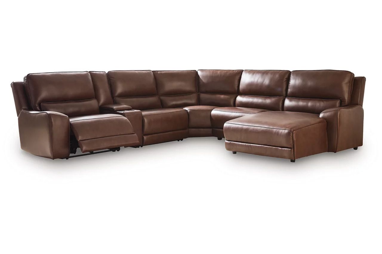 Spear Hill 6-Piece Power Reclining Sectional with RAF Chaise In Canyon NCU62607S6
