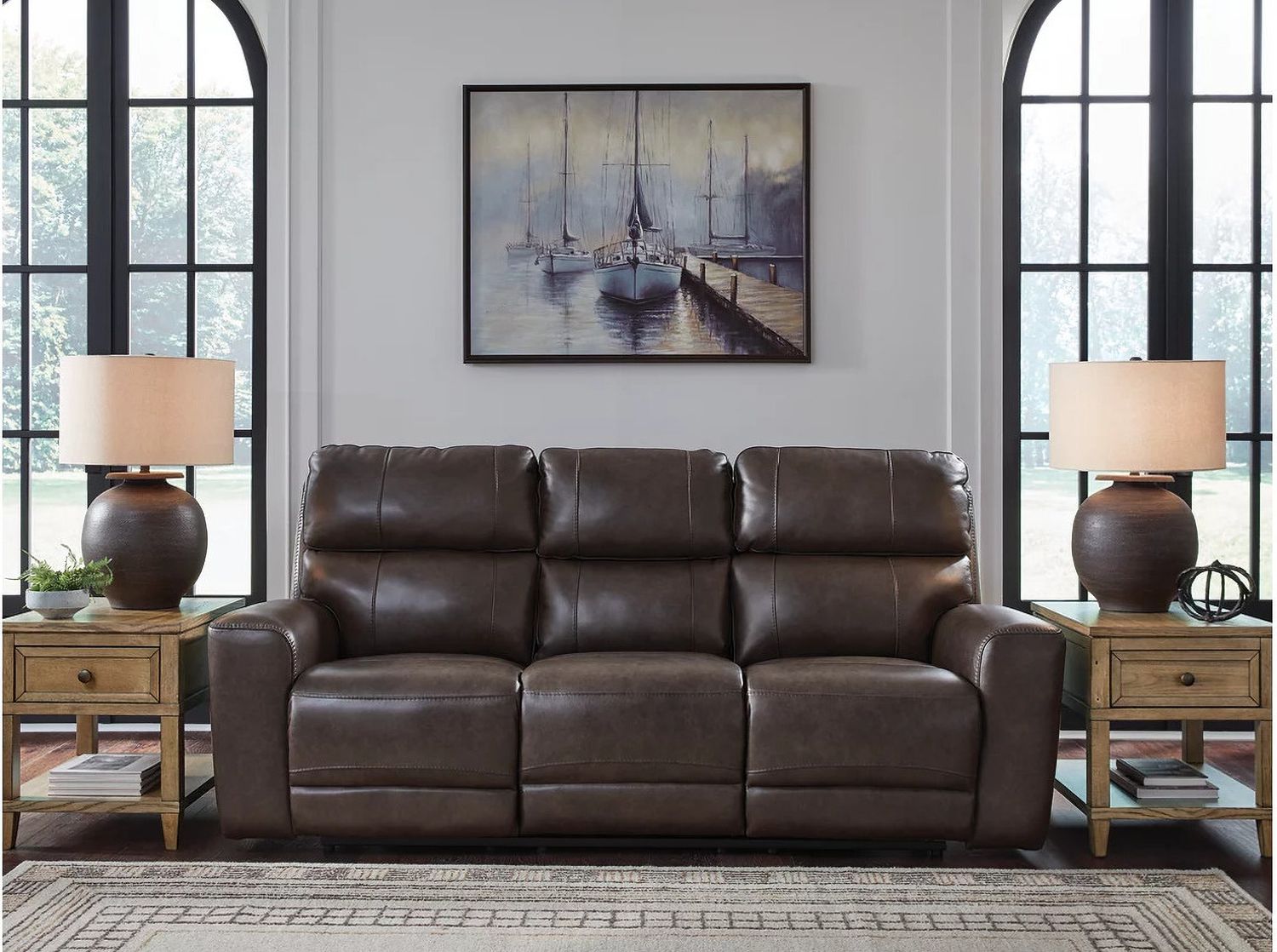 Side Step Power Reclining Sofa In Smoke NCU6450615