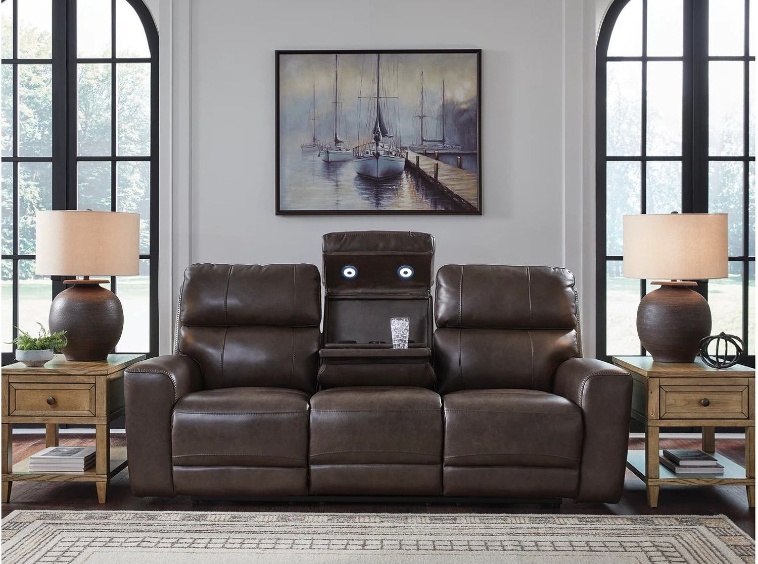 Side Step Power Reclining Sofa In Smoke NCU6450615