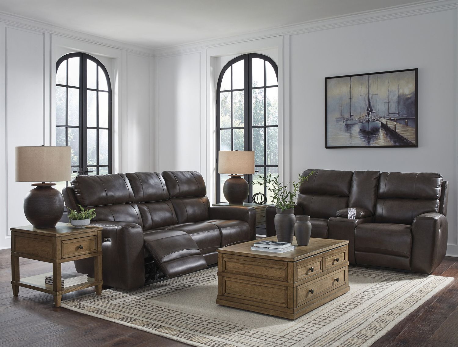 Side Step Power Reclining Sofa In Smoke NCU6450615