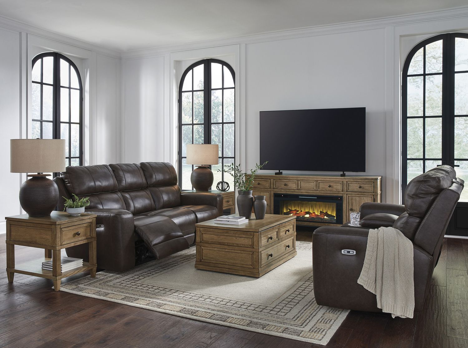 Side Step Power Reclining Sofa In Smoke NCU6450615