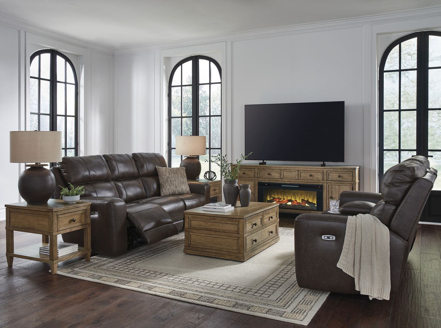 Side Step Power Reclining Sofa In Smoke NCU6450615