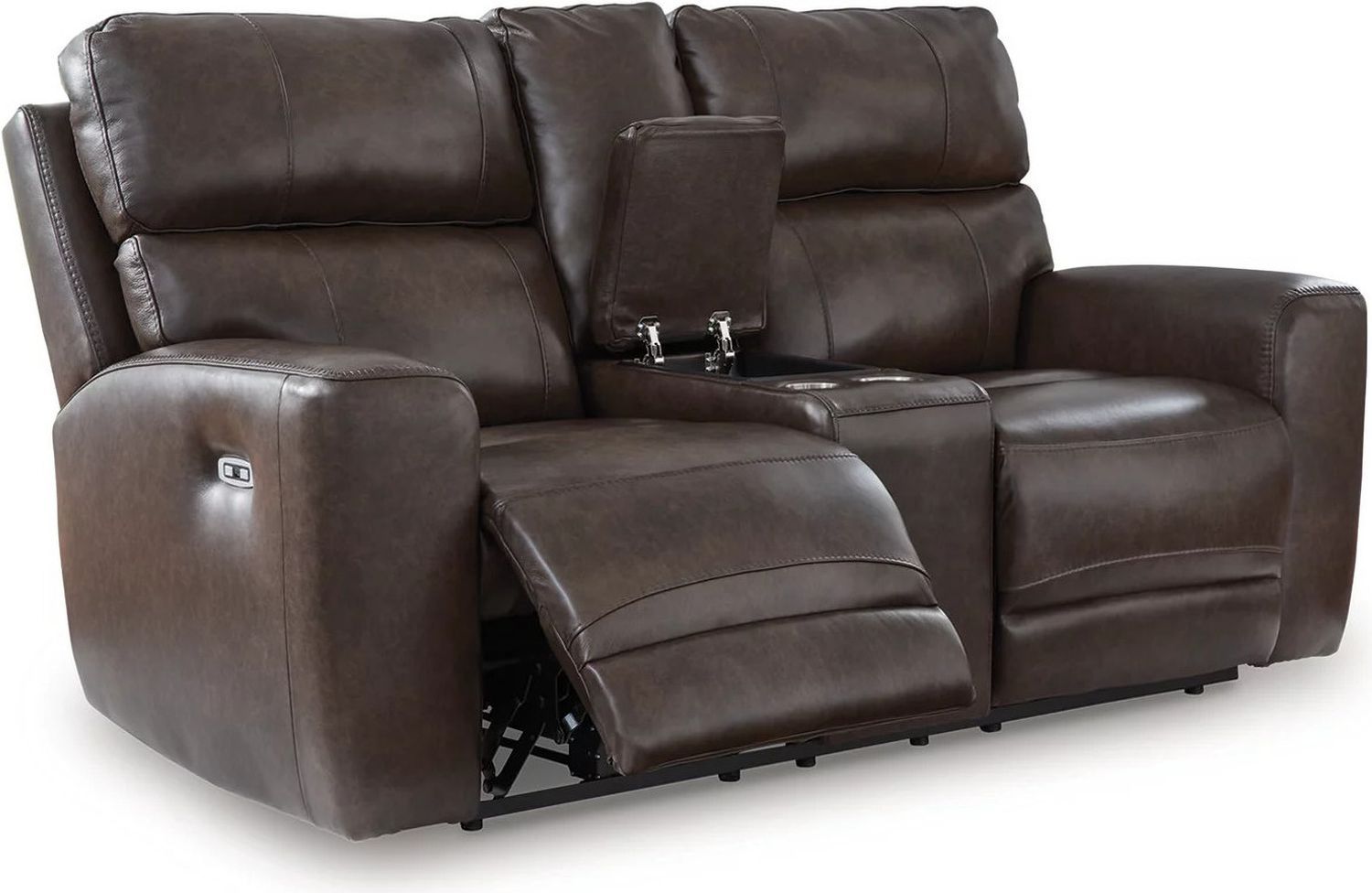 Side Step Power Reclining Loveseat with Console In Smoke NCU6450618