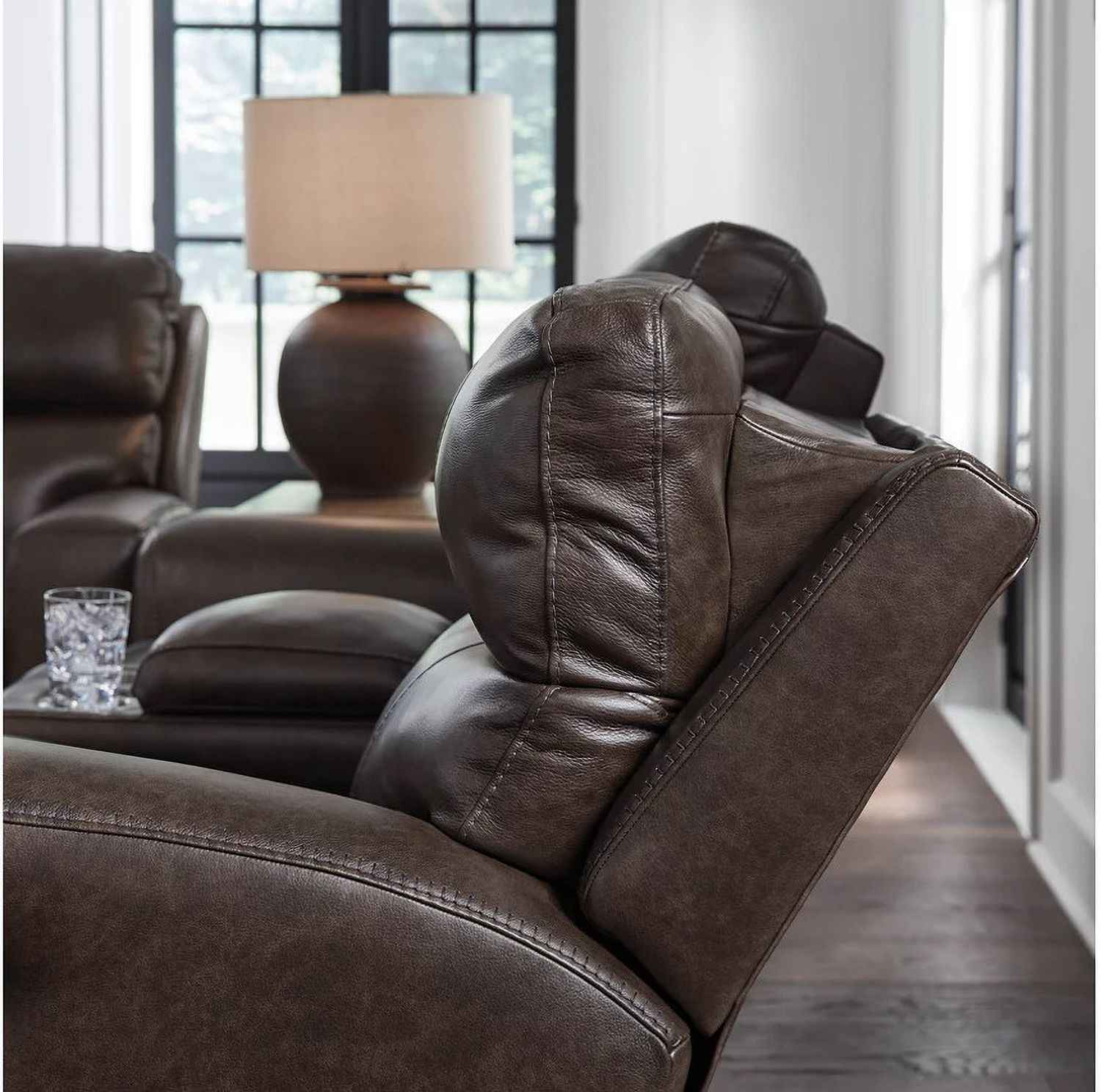 Side Step Power Reclining Loveseat with Console In Smoke NCU6450618