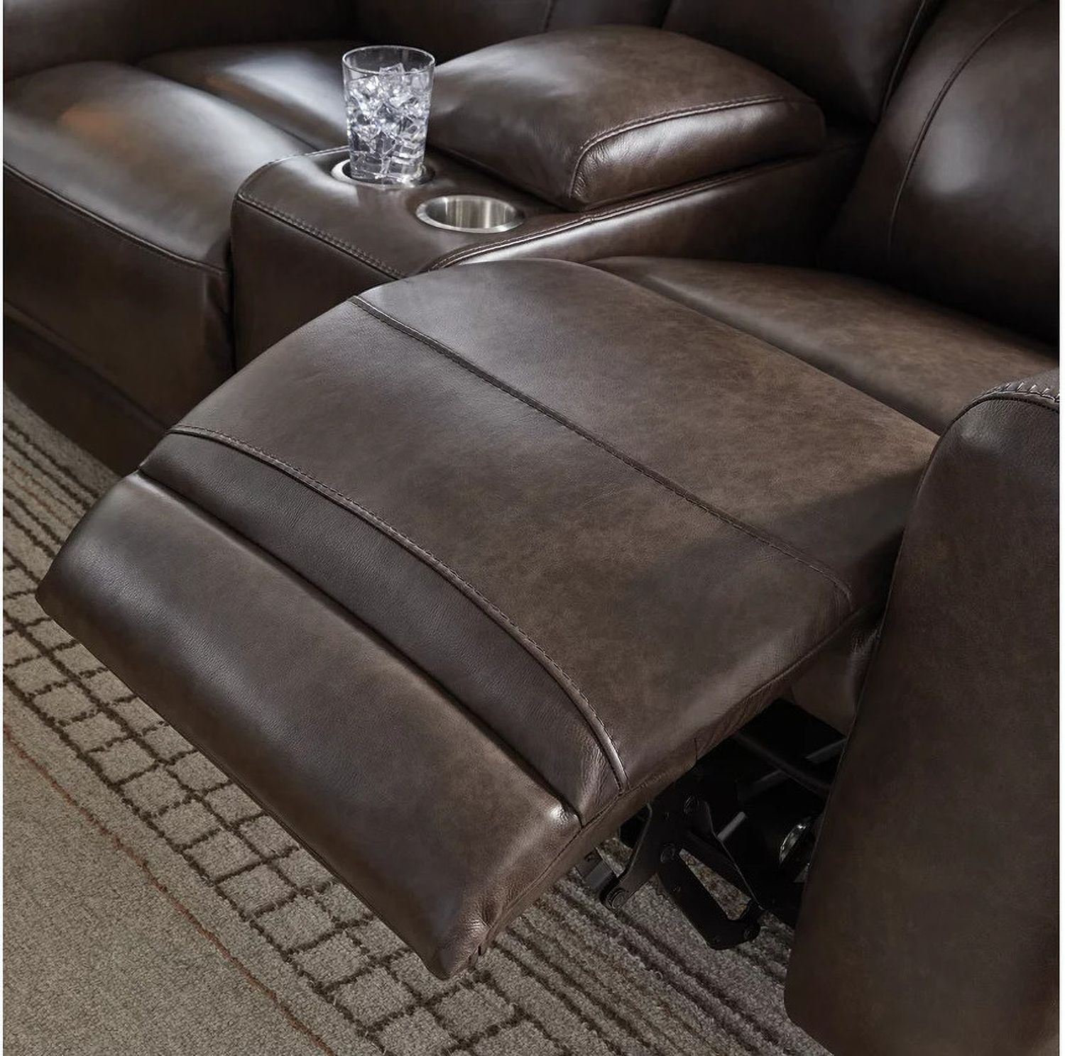 Side Step Power Reclining Loveseat with Console In Smoke NCU6450618
