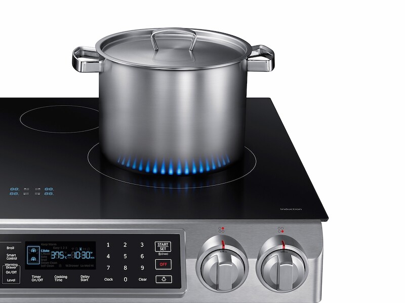 5.8 cu ft. Smart Slide-in Induction Range with Virtual Flame™ NE58K9560WSAA