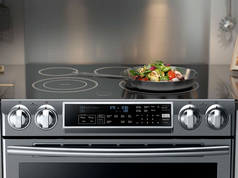 5.8 cu ft. Smart Slide-in Induction Range with Virtual Flame™ NE58K9560WSAA