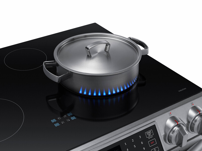 5.8 cu ft. Smart Slide-in Induction Range with Virtual Flame™ NE58K9560WSAA