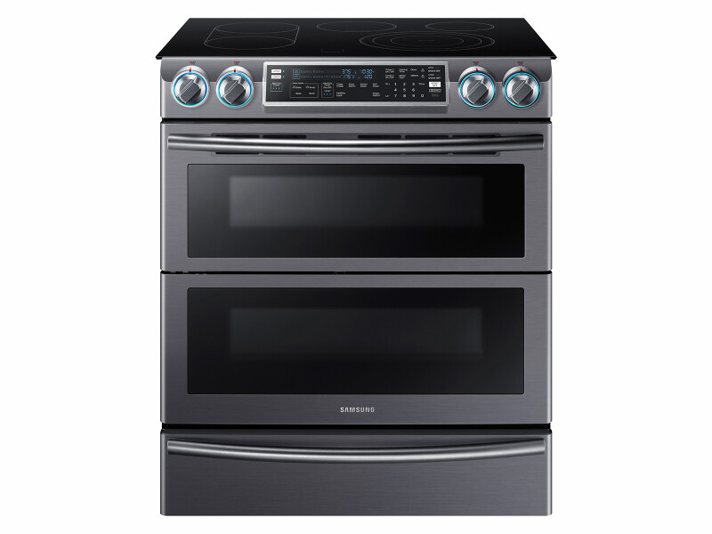 5.8 cu. ft. Slide-In Electric Range with Flex Duo™ & Dual Door in Black Stainless Steel NE58K9850WG