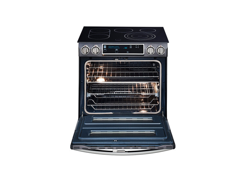 5.8 cu. ft. Slide-In Electric Range with Flex Duo™ & Dual Door in Black Stainless Steel NE58K9850WG