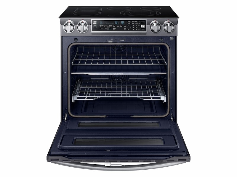 5.8 cu. ft. Slide-In Electric Range with Flex Duo™ & Dual Door in Black Stainless Steel NE58K9850WG
