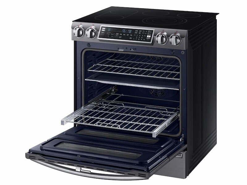 5.8 cu. ft. Slide-In Electric Range with Flex Duo™ & Dual Door in Black Stainless Steel NE58K9850WG