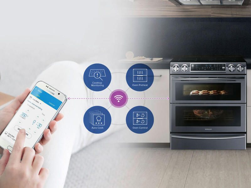 5.8 cu. ft. Slide-In Electric Range with Flex Duo™ & Dual Door NE58K9850WS