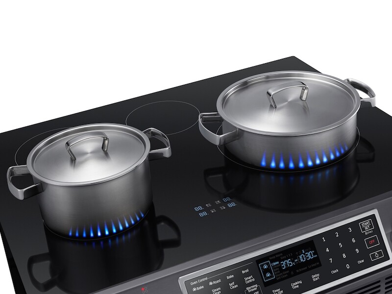 5.8 cu ft. Smart Slide-in Induction Range with Virtual Flame™ NE58R9560WGAA