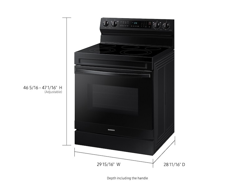 6.3 cu. ft. Smart Freestanding Electric Range with No-Preheat Air Fry & Convection in Black NE63A6511SBAA