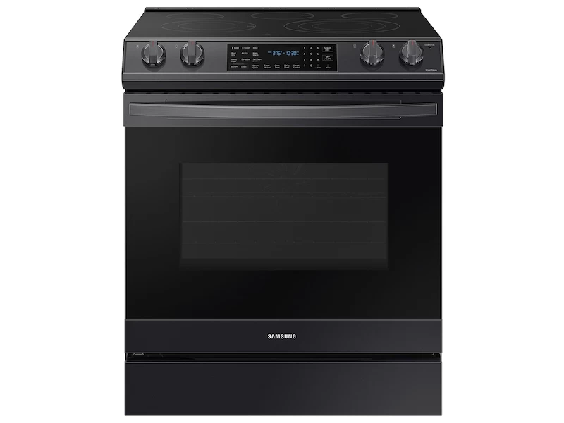 Samsung 6.3 cu. ft. Smart Slide-in Electric Range with Air Fry Fingerprint Resistant Black Stainless Steel NE63T8511SGAA Picture 1
