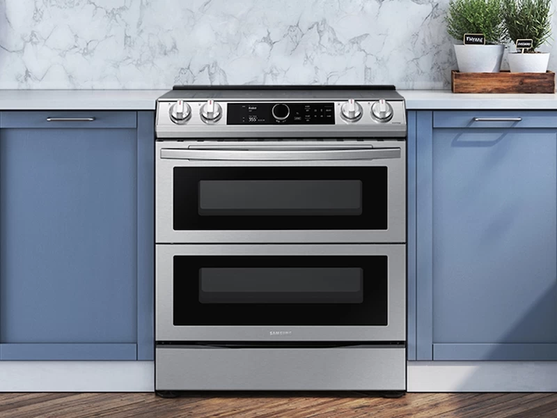 6.3 cu ft. Smart Slide-in Electric Range with Smart Dial, Air Fry, & Flex Duo NE63T8751SSAA