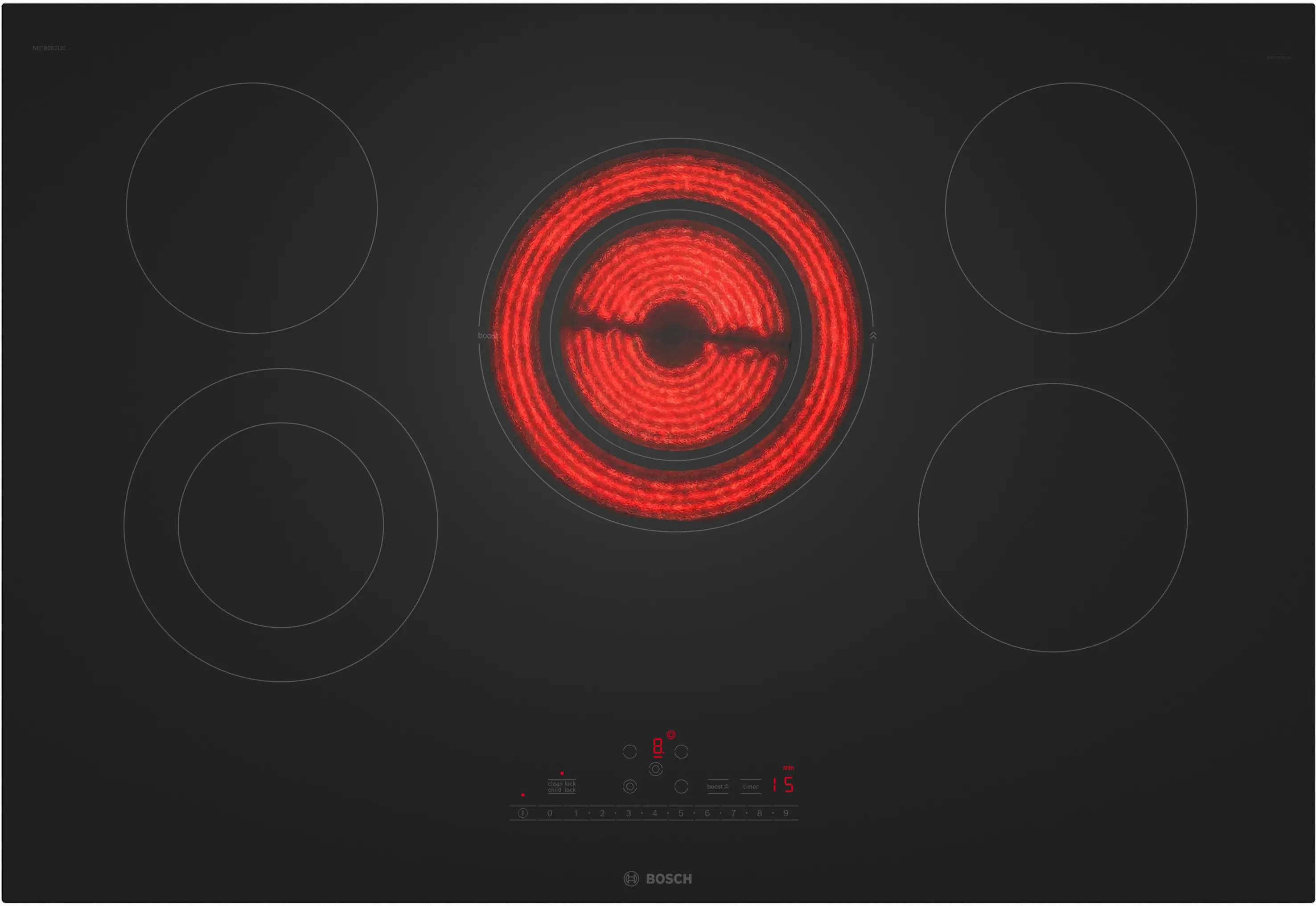 800 Series Electric Cooktop 30 Without Frame NET8062UC