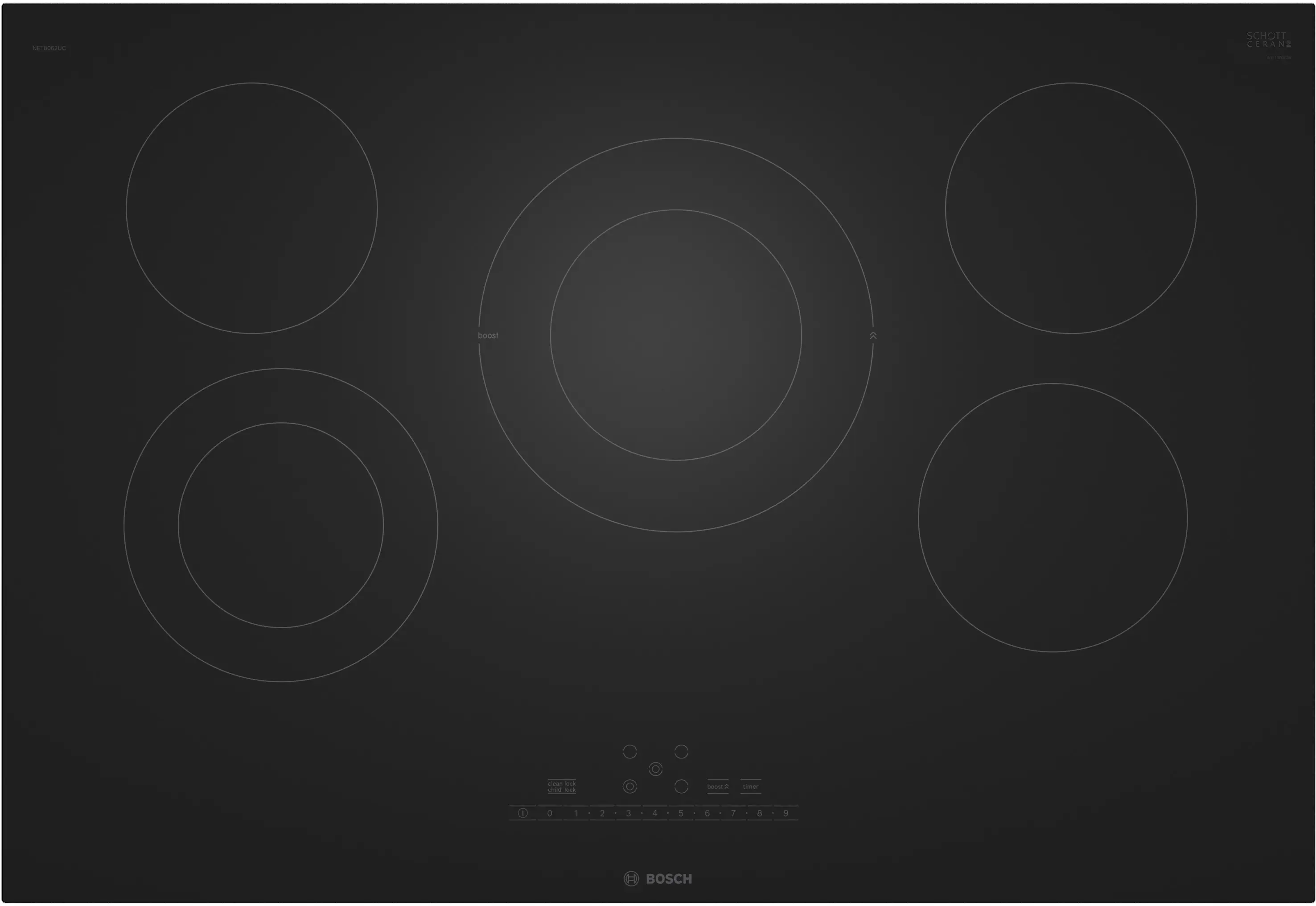 800 Series Electric Cooktop 30 Without Frame NET8062UC