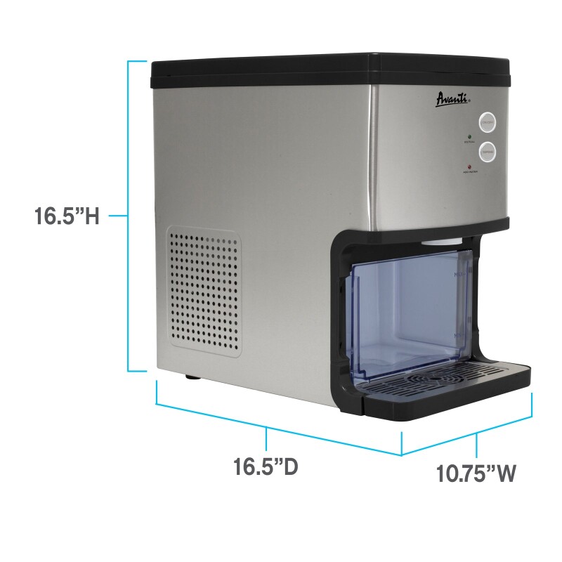 Avanti ELITE Series Countertop Nugget Ice Maker and Dispenser, 33 lbs NIMD3314BSIS, product image 4 of 9