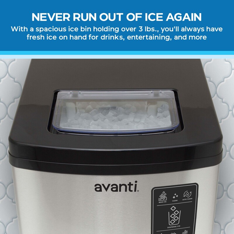 Avanti Digital Nugget Ice Maker with Dispenser NIMDTS3326SIS