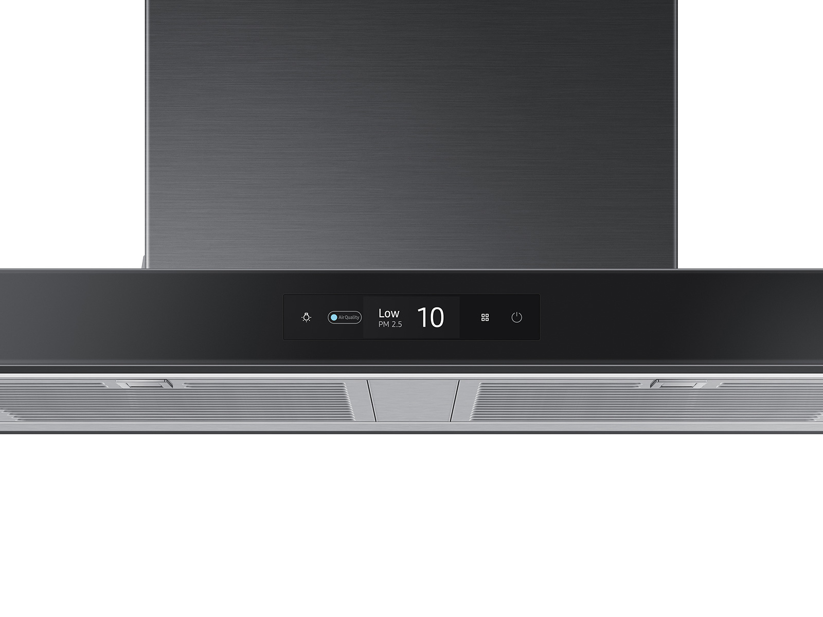 30" Bespoke Smart Wall Mount Hood with LCD Display in Clean Deep Charcoal NK30CB700W33AA