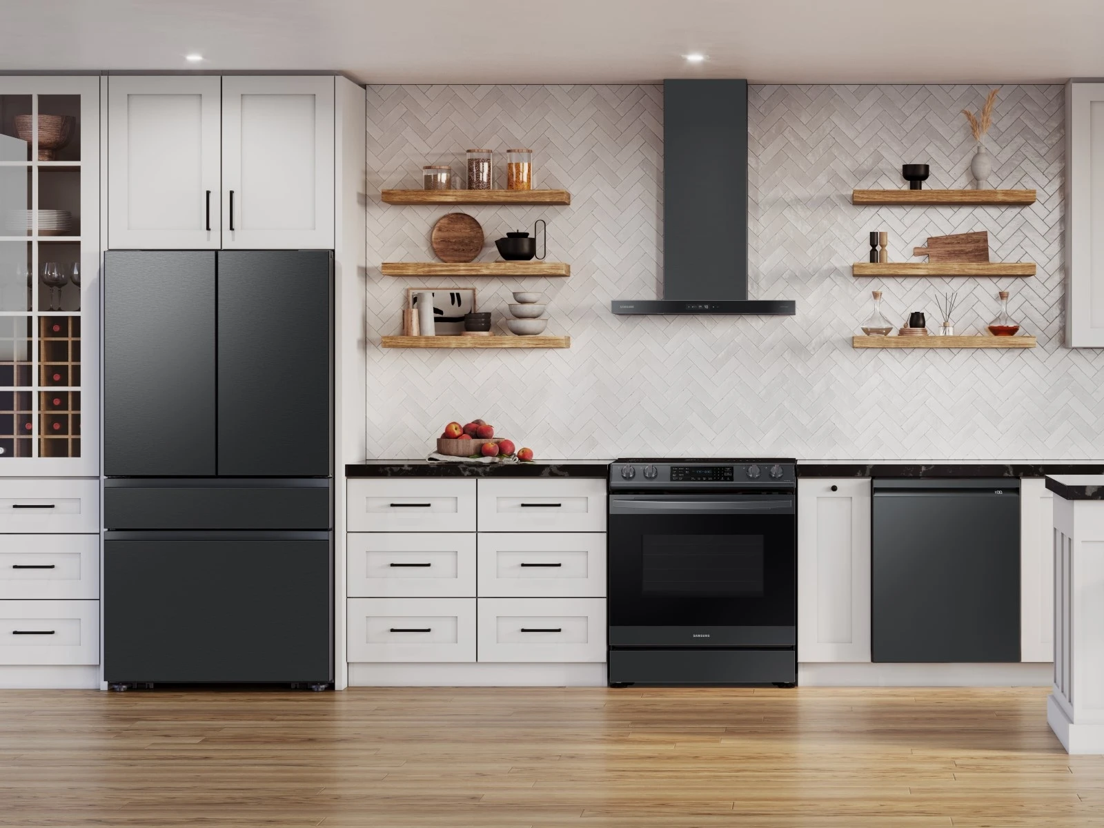 Bespoke Smart Wall Mount Hood Extension Kit in Black Stainless Steel - 6000 Series NKAE6000WGAA