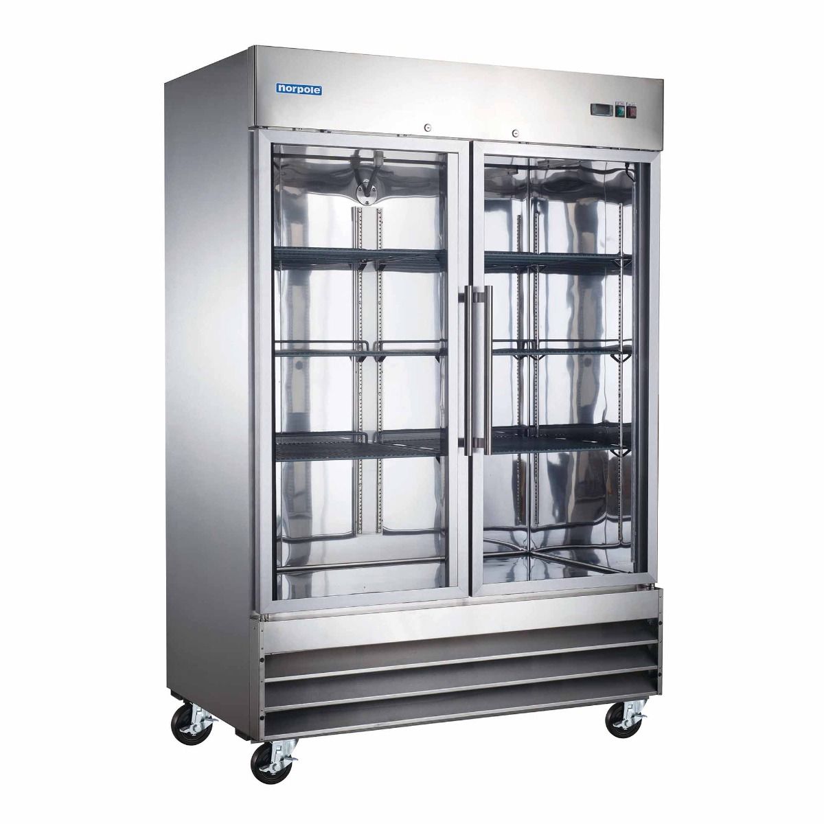 2 Glass Door Stainless Steel Reach-in Freezer NP2FG