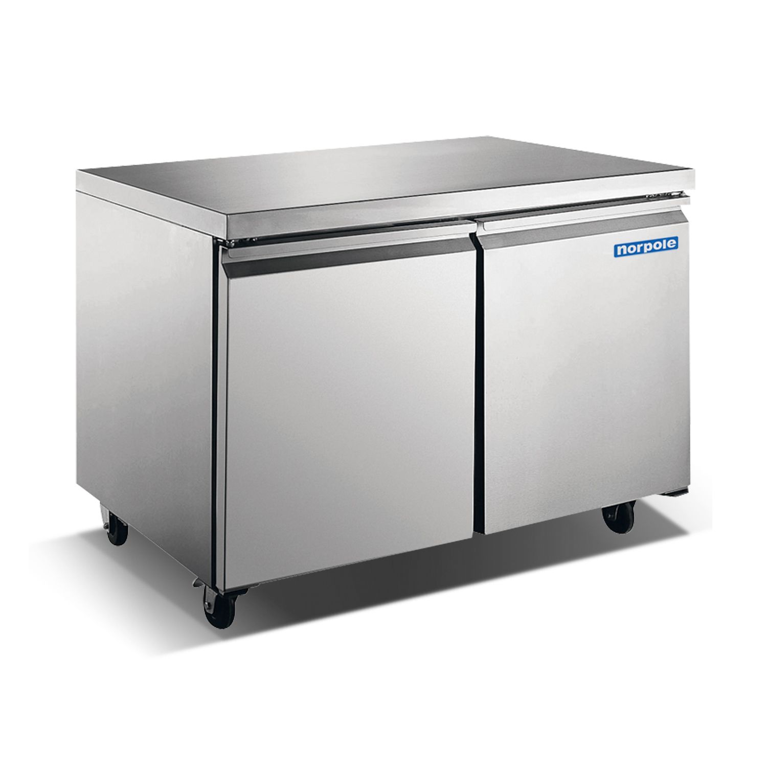 48" 2 Door Stainless Steel Undercounter Refrigerator NP2R48UC