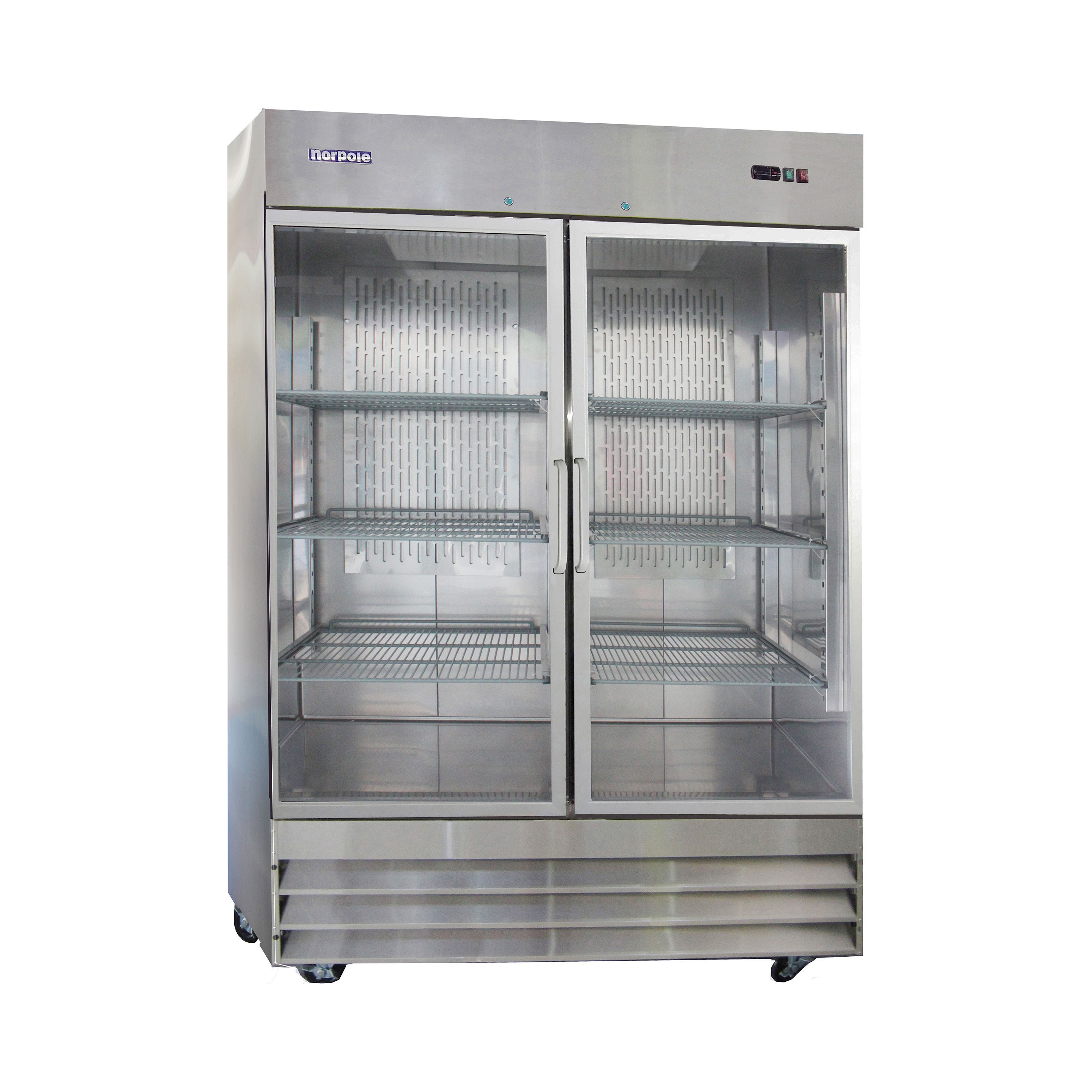 2 Glass Door Stainless Steel Reach-in Refrigerator NP2RG