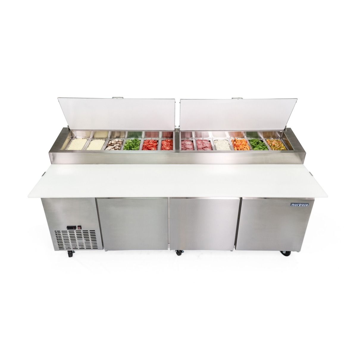 3 Door Stainless Steel Pizza Prep Table NP3RPT
