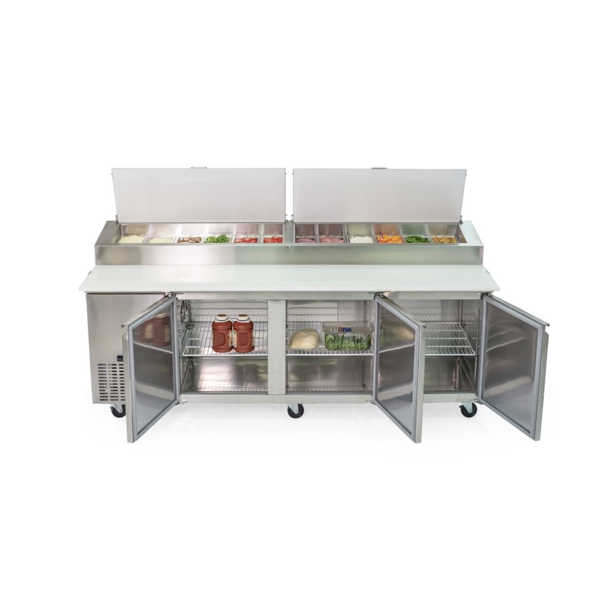 3 Door Stainless Steel Pizza Prep Table NP3RPT