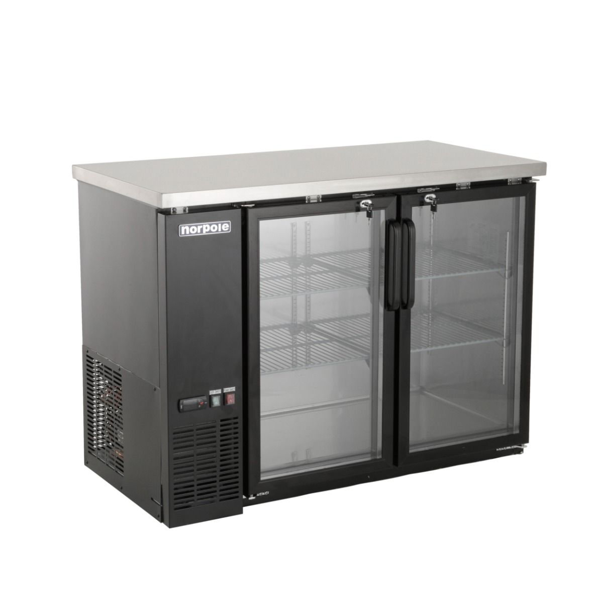 2 Glass Door 48" Back Bar Refrigerator NPGB48