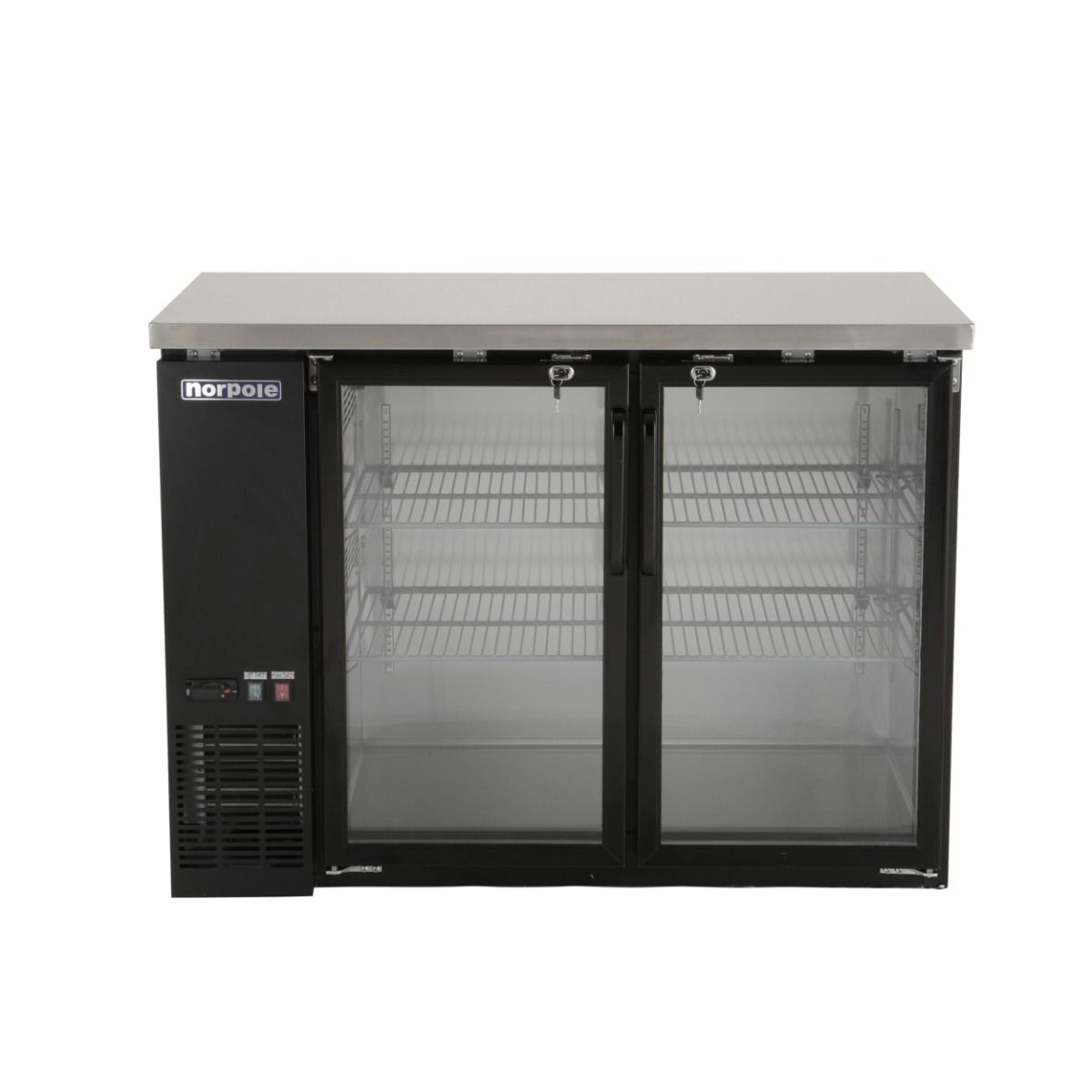 2 Glass Door 48" Back Bar Refrigerator NPGB48