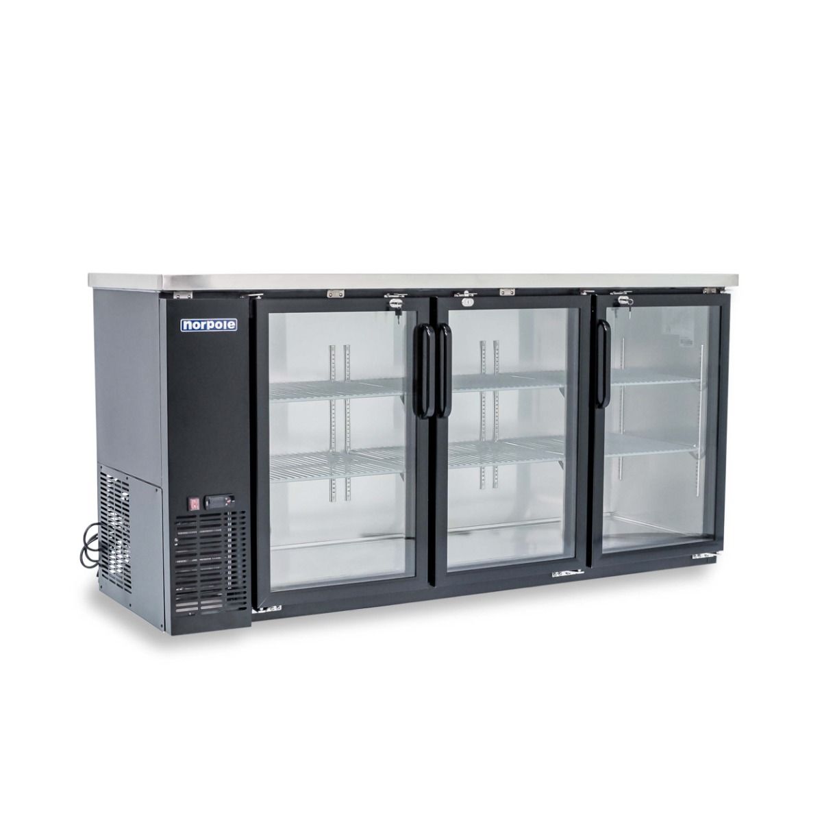 3 Glass Door 72" Back Bar Refrigerator NPGB72