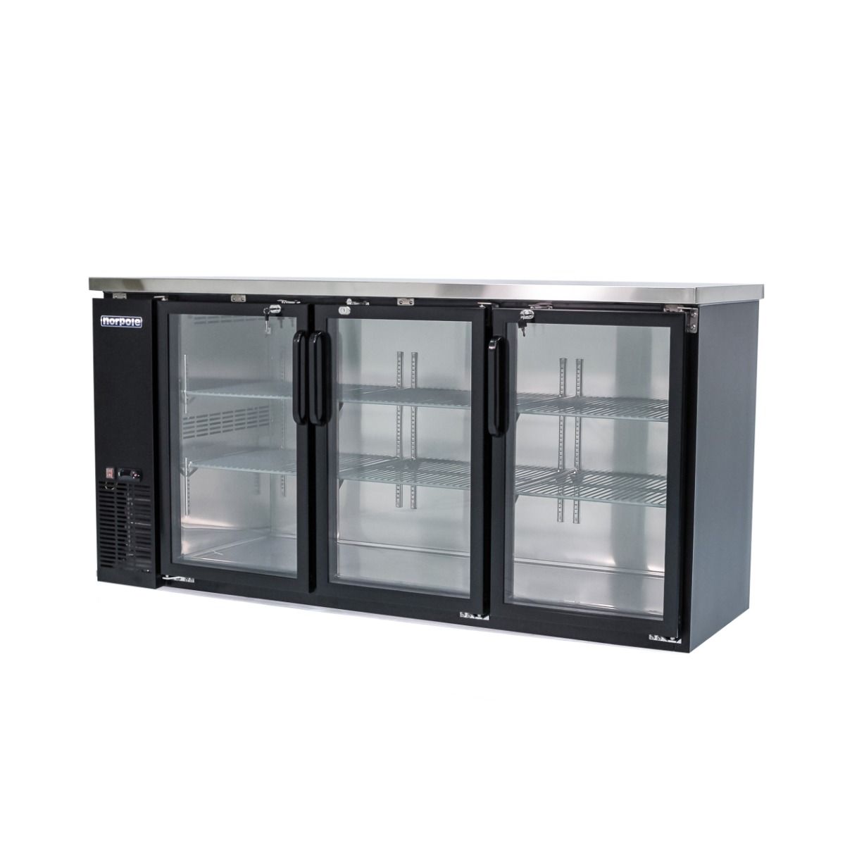 3 Glass Door 72" Back Bar Refrigerator NPGB72