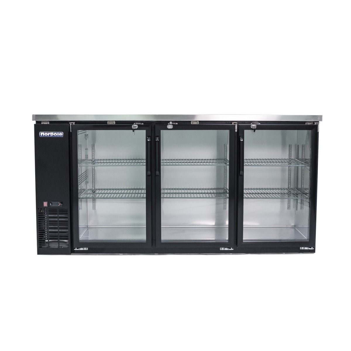 3 Glass Door 72" Back Bar Refrigerator NPGB72