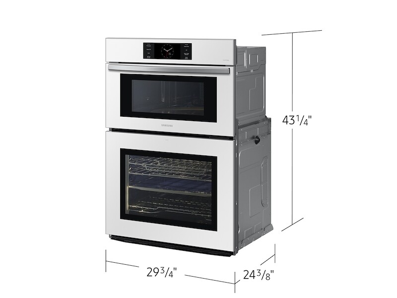Samsung Bespoke 30" Microwave Combination Wall Oven with Flex Duo™ in White Glass White Glass NQ70CB700D12AA Picture 1