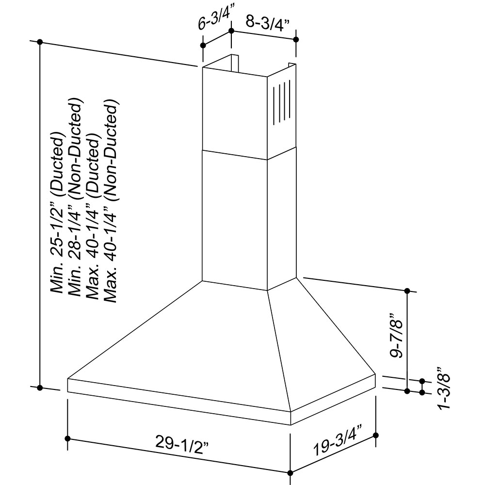 NuTone 30-Inch Convertible Wall-Mount Chimney Range Hood, 350 CFM NS5830SS