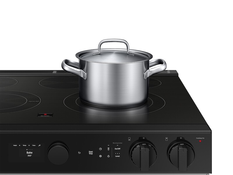Bespoke 6.3 cu. ft. Smart Slide-In Electric Range with Air Sous Vide & Air Fry in White Glass NSE6DB850012AA