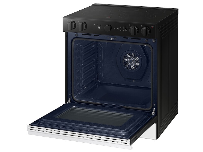 Bespoke 6.3 cu. ft. Smart Slide-In Electric Range with Air Sous Vide & Air Fry in White Glass NSE6DB850012AA