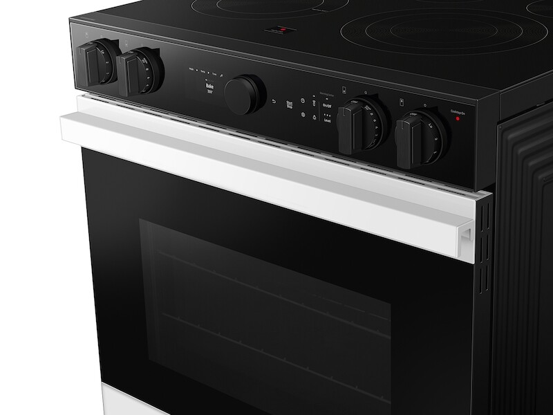 Bespoke 6.3 cu. ft. Smart Slide-In Electric Range with Air Sous Vide & Air Fry in White Glass NSE6DB850012AA