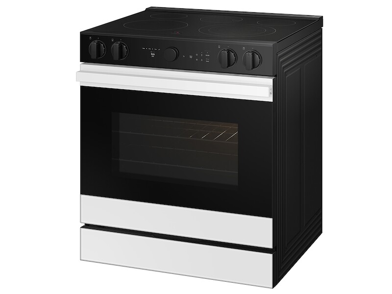 Bespoke 6.3 cu. ft. Smart Slide-In Electric Range with Air Sous Vide & Air Fry in White Glass NSE6DB850012AA