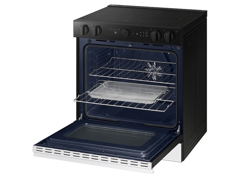 Bespoke 6.3 cu. ft. Smart Slide-In Electric Range with Air Sous Vide & Air Fry in White Glass NSE6DB850012AA