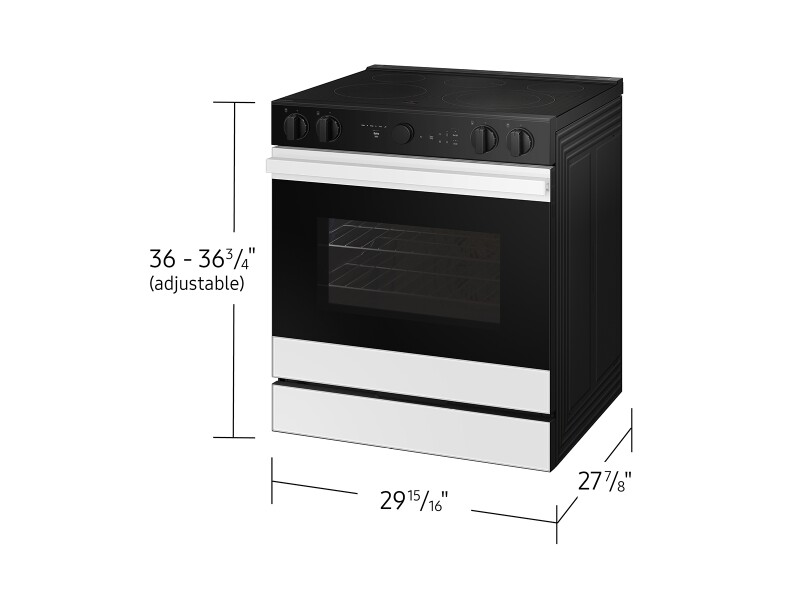 Bespoke 6.3 cu. ft. Smart Slide-In Electric Range with Smart Oven Camera & Illuminated Precision Knobs in White Glass NSE6DB870012AA